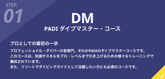 PADIダイビングプロフェッショナルコースのご案内